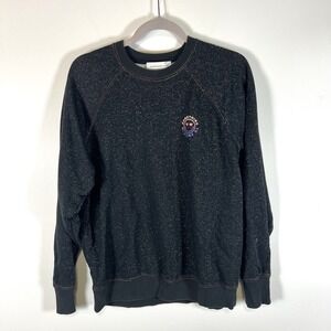 Something Black Sparkly Something To Smile In Sweatshirt‎ Womens Size Medium